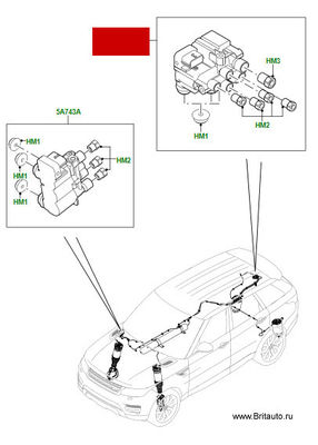 La valve de suspension d'air de Range Rover L405 L494 bloque OEM LR070246